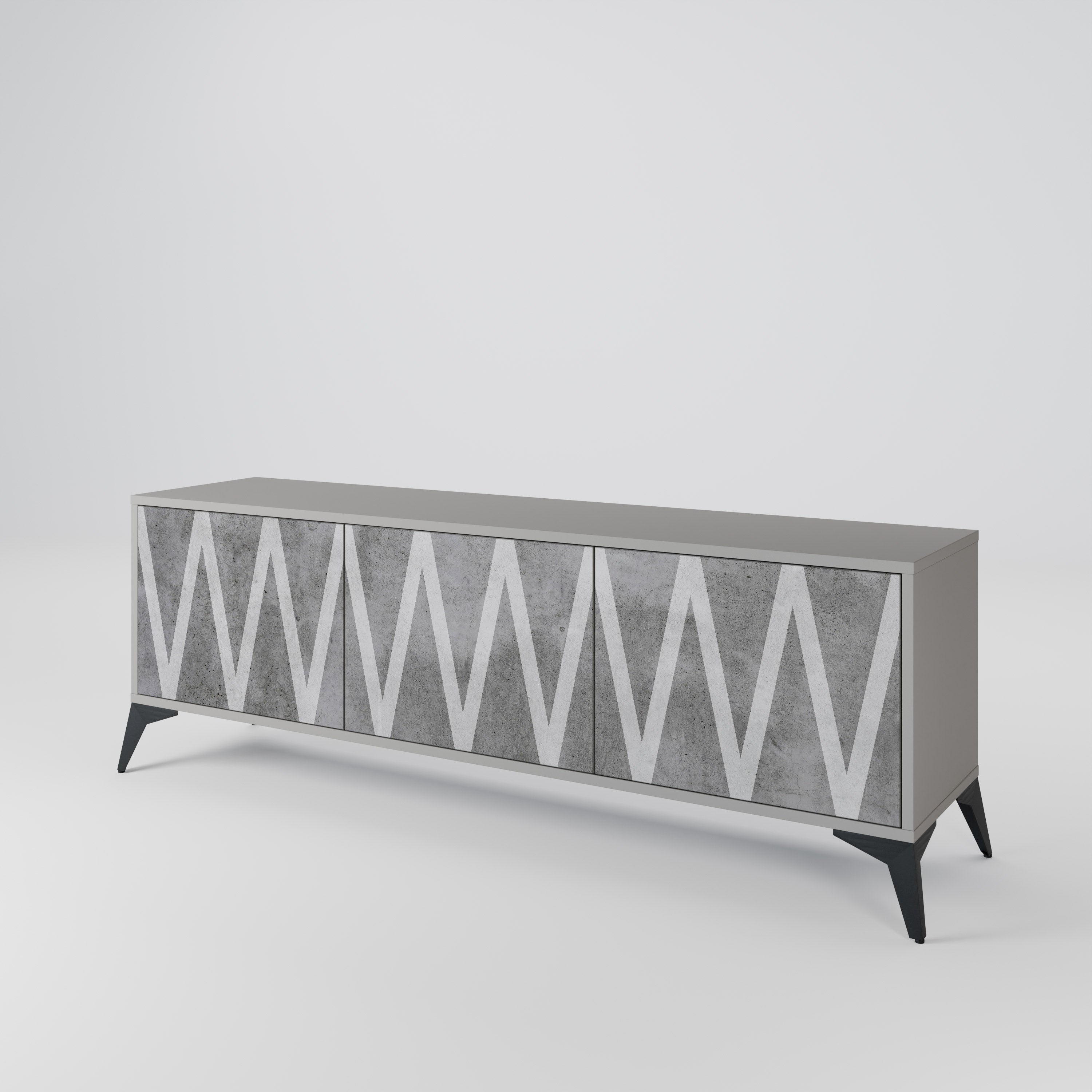 SOLID ZIG ZAG 3-Door TV Cabinet