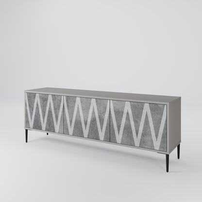 SOLID ZIG ZAG 3-dörrars TV-bänk i grå finish