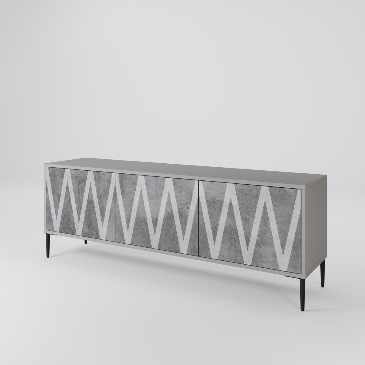SOLID ZIG ZAG TV-bänk med 3 dörrar