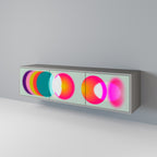 SYMPHONY OF COLOURS 3-dörrars TV-bänk i grå finish