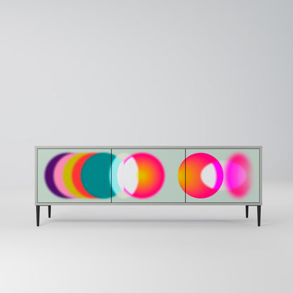 SYMPHONY OF COLORS 3-Door TV Stand in Grey Finish