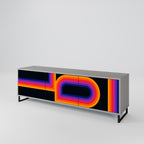 BLINDED BY THE LIGHTS 3-Door TV Stand in Grey Finish