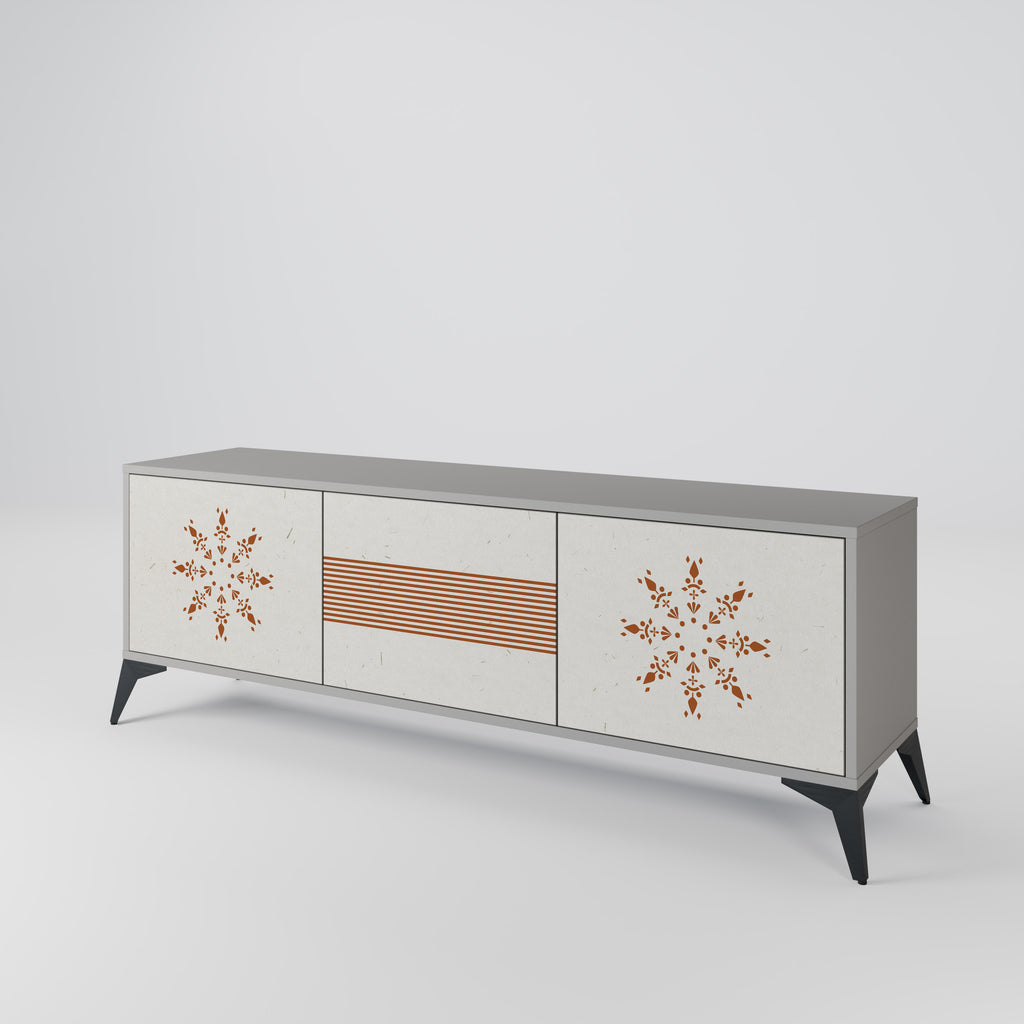 DAILY HARMONY 3-Door TV Stand in Grey Finish