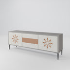 DAILY HARMONY 3-Door TV Stand in Grey Finish