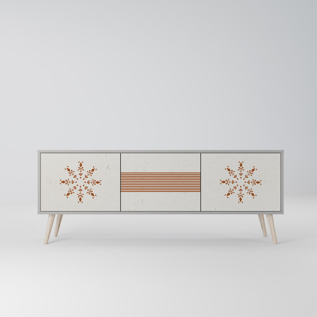 DAILY HARMONY 3-Door TV Stand in Grey Finish