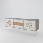 DAILY HARMONY 3-Door TV Stand in Grey Finish