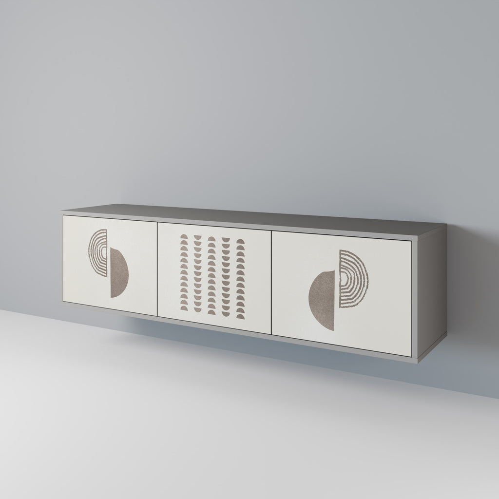 HARMONY ESSENCE 3-Door TV Stand in Grey Finish