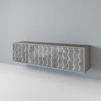 WAVES OF CONCRETE 3-Door TV Stand in Grey Finish