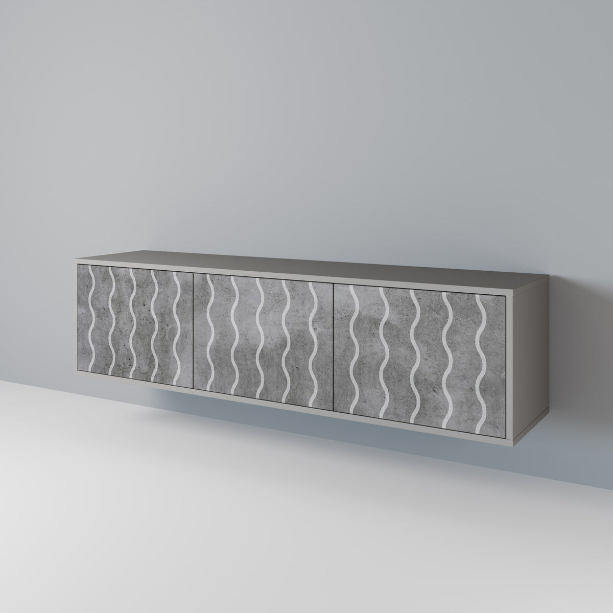 WAVES OF CONCRETE TV-bänk med 3 dörrar