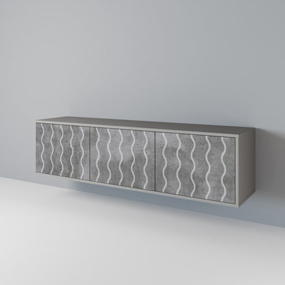 WAVES OF CONCRETE TV-bänk med 3 dörrar