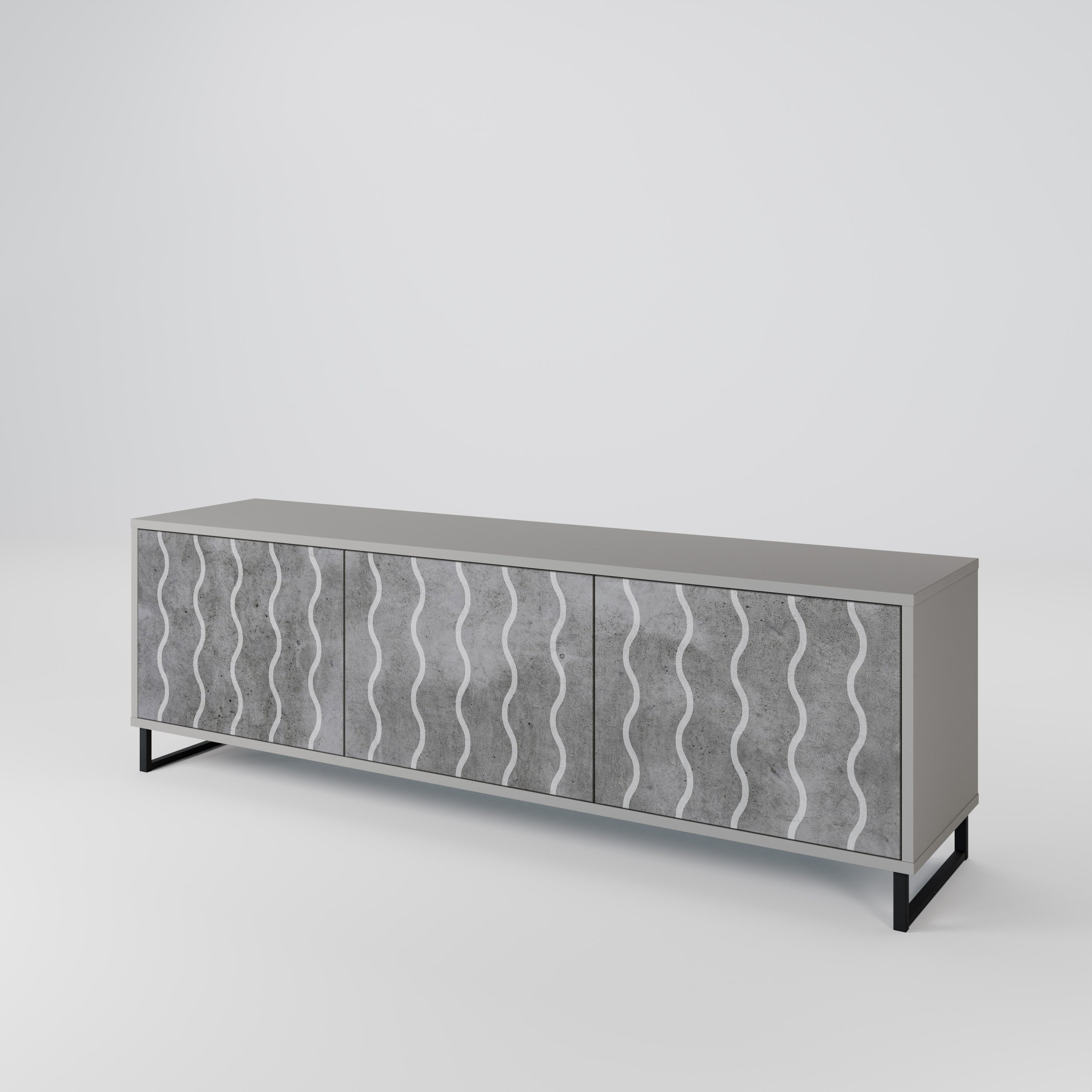 WAVES OF CONCRETE 3-Door TV Cabinet