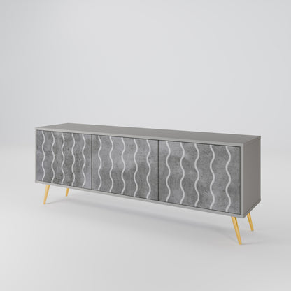 WAVES OF CONCRETE TV-bänk med 3 dörrar