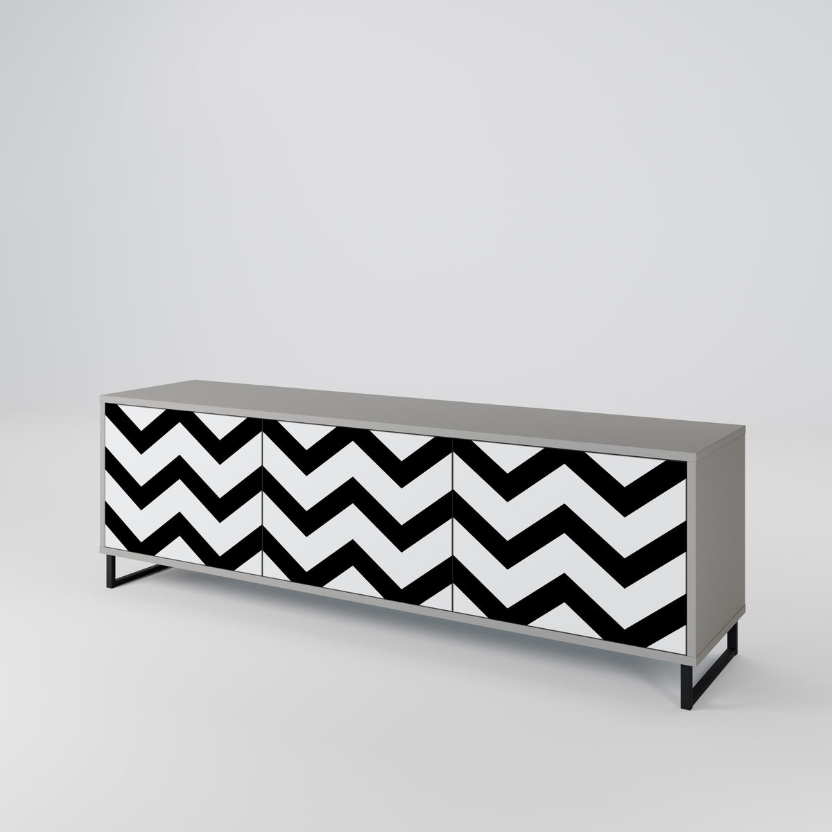 CLASSIC ZIG ZAG TV-bänk med 3 dörrar