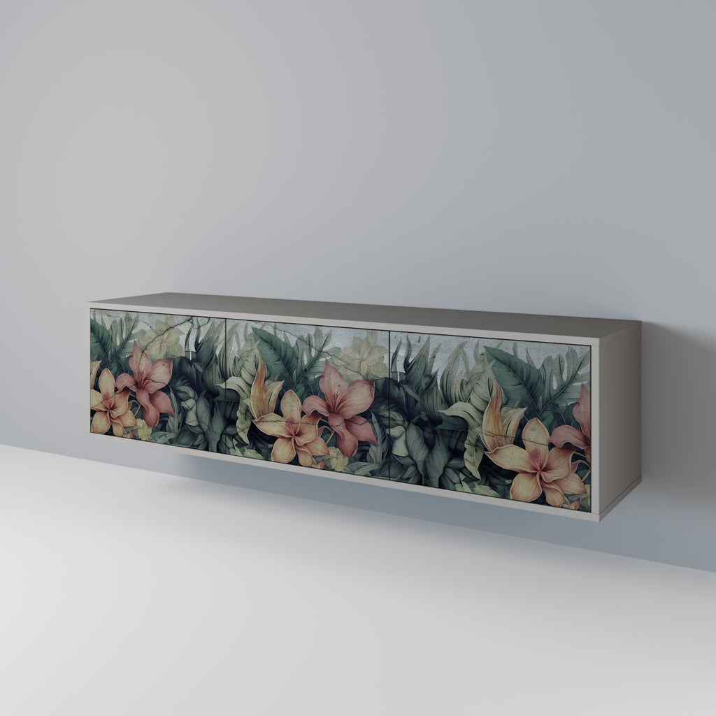 HEAVENLY BLOOM 3-dörrars TV-bänk i grå finish