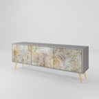 SUNFLOWER BLUR 3-Door TV Stand in Grey Finish