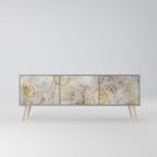 SUNFLOWER BLUR 3-Door TV Stand in Grey Finish