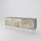 SUNFLOWER BLUR 3-Door TV Stand in Grey Finish