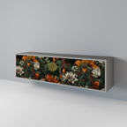 MIDNIGHT SPROUT 3-Door TV Stand in Grey Finish