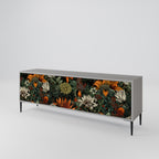 MIDNIGHT SPROUT 3-Door TV Stand in Grey Finish