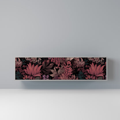 FLORAL WHISPER 3-dörrars TV-bänk i grå finish