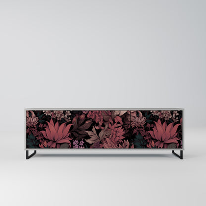FLORAL WHISPER 3-dörrars TV-bänk i grå finish
