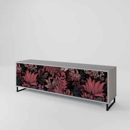 FLORAL WHISPER 3-dörrars TV-bänk i grå finish