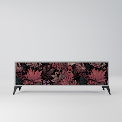 FLORAL WHISPER 3-dörrars TV-bänk i grå finish
