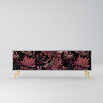 FLORAL WHISPER 3-dörrars TV-bänk i grå finish