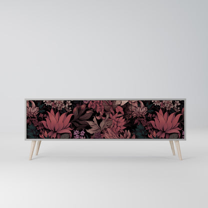 FLORAL WHISPER 3-dörrars TV-bänk i grå finish
