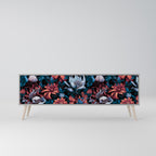 ETHEREAL BLOSSOMS 3-Door TV Stand in Grey Finish