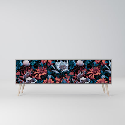 ETHEREAL BLOSSOMS 3-dörrars TV-bänk i grå finish