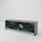 TWILIGHT BLOOM 3-Door TV Stand in Grey Finish