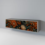 DAWN BLOOM 3-Door TV Stand in Grey Finish