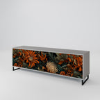 DAWN BLOOM 3-Door TV Stand in Grey Finish