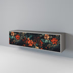 IMAGINARY BLOSSOM 3-Door TV Stand in Grey Finish