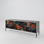 IMAGINARY BLOSSOM 3-Door TV Stand in Grey Finish