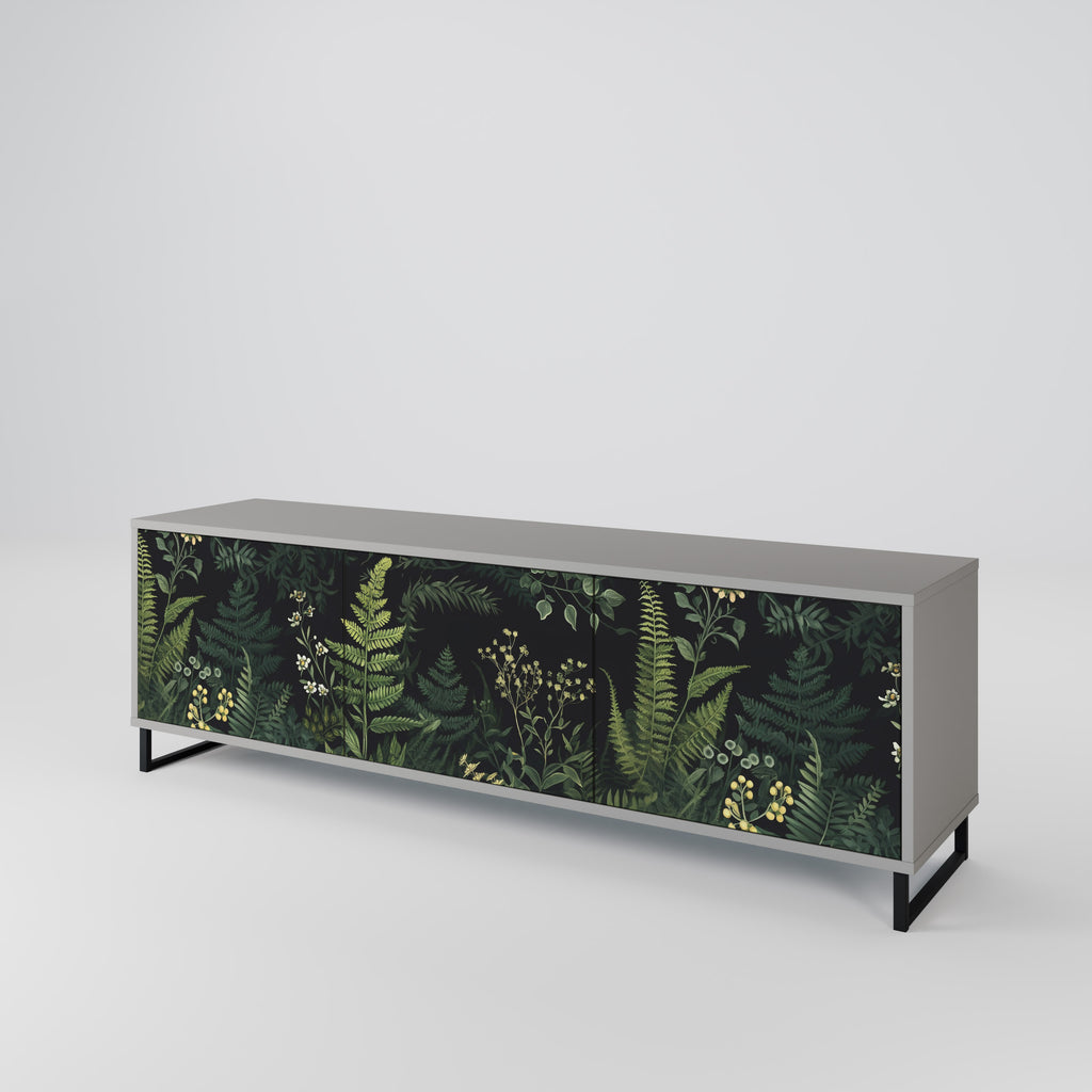 FERN FLOWERS 3-dörrars TV-bänk i grå finish