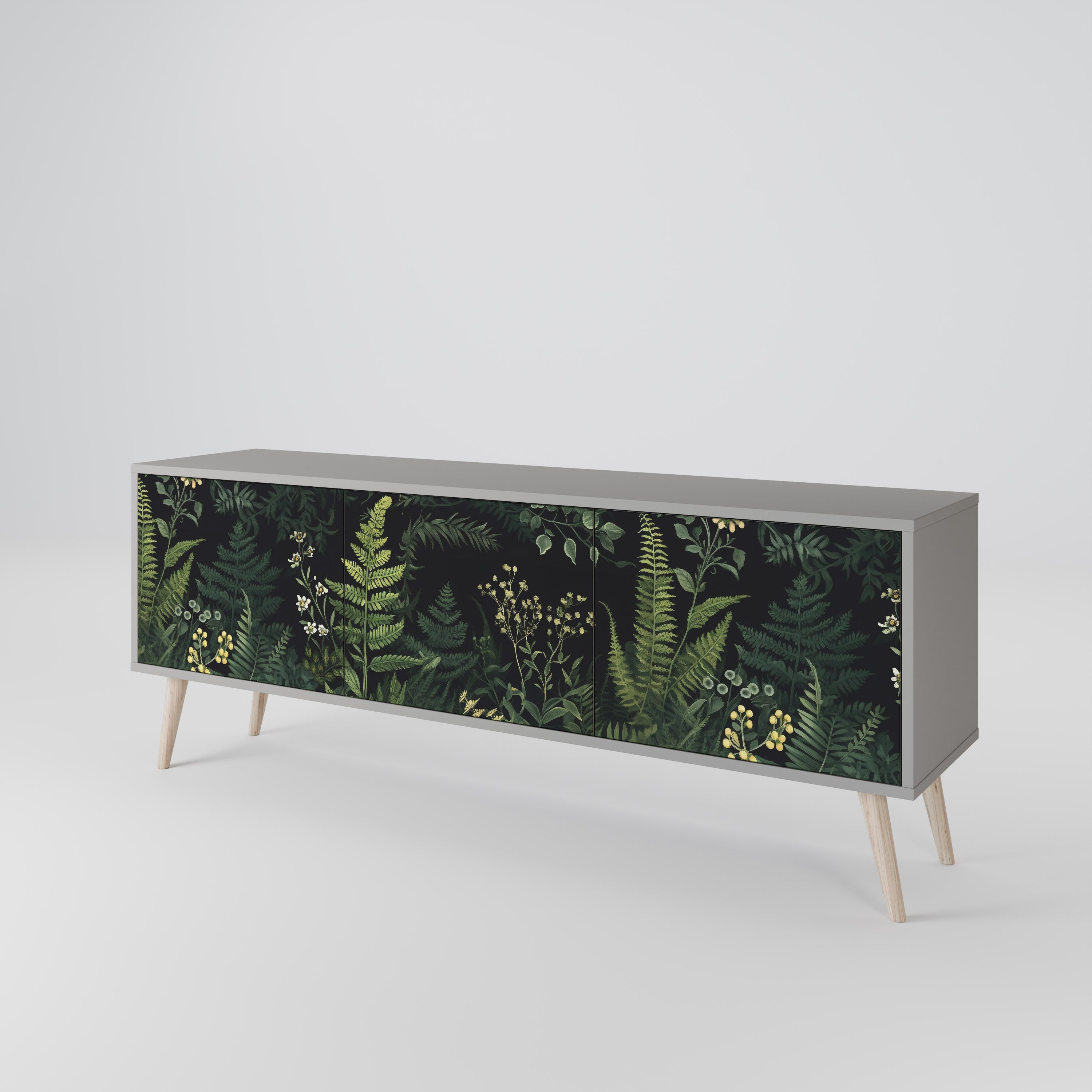 FERN FLOWERS TV-bänk med 3 dörrar