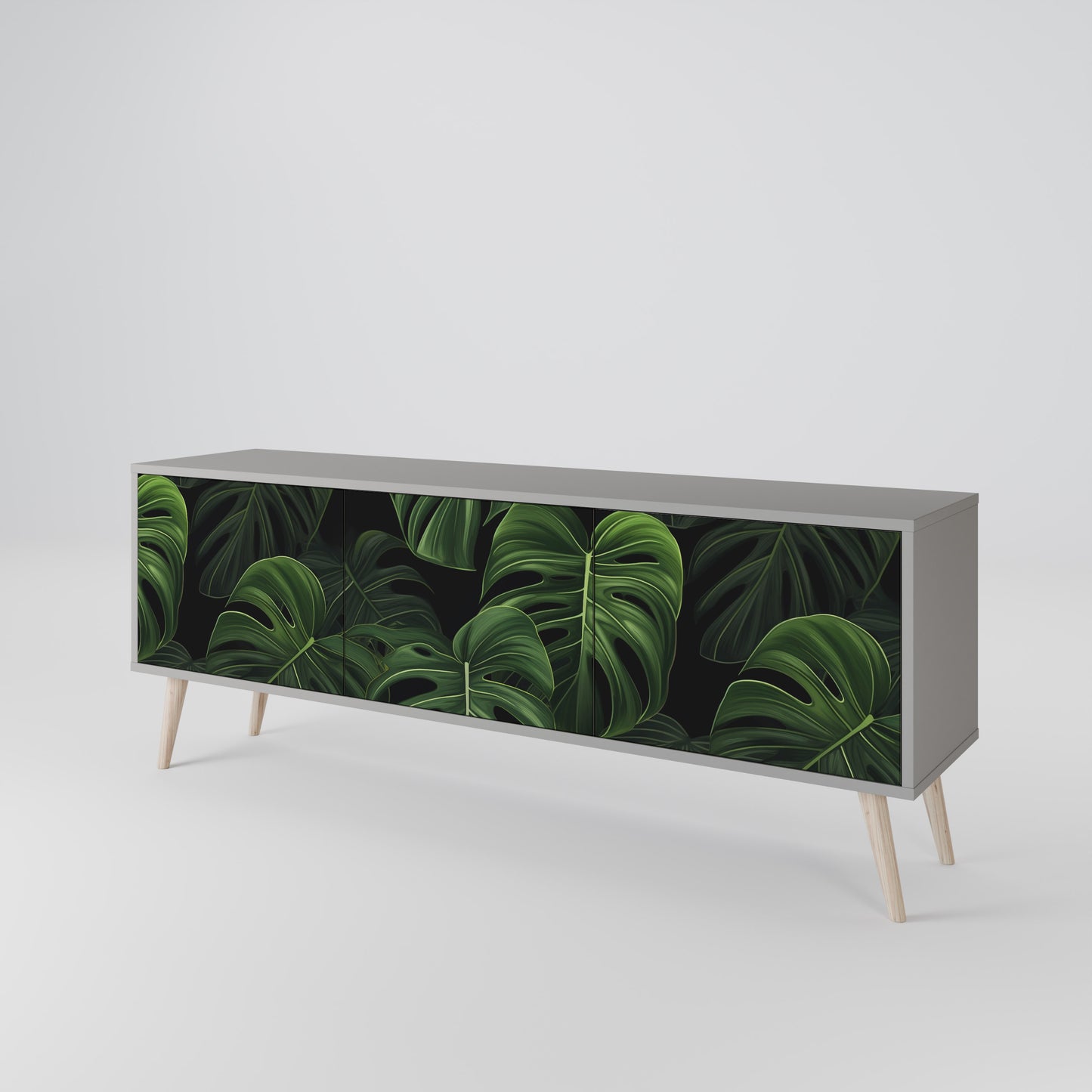 INFINITE MONSTERA 3-dörrars TV-bänk i grå finish