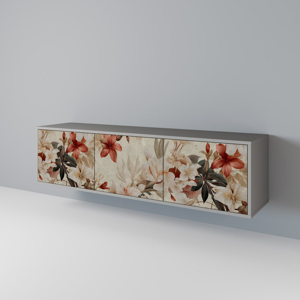 PETAL HARMONY 3-dörrars TV-bänk i grå finish