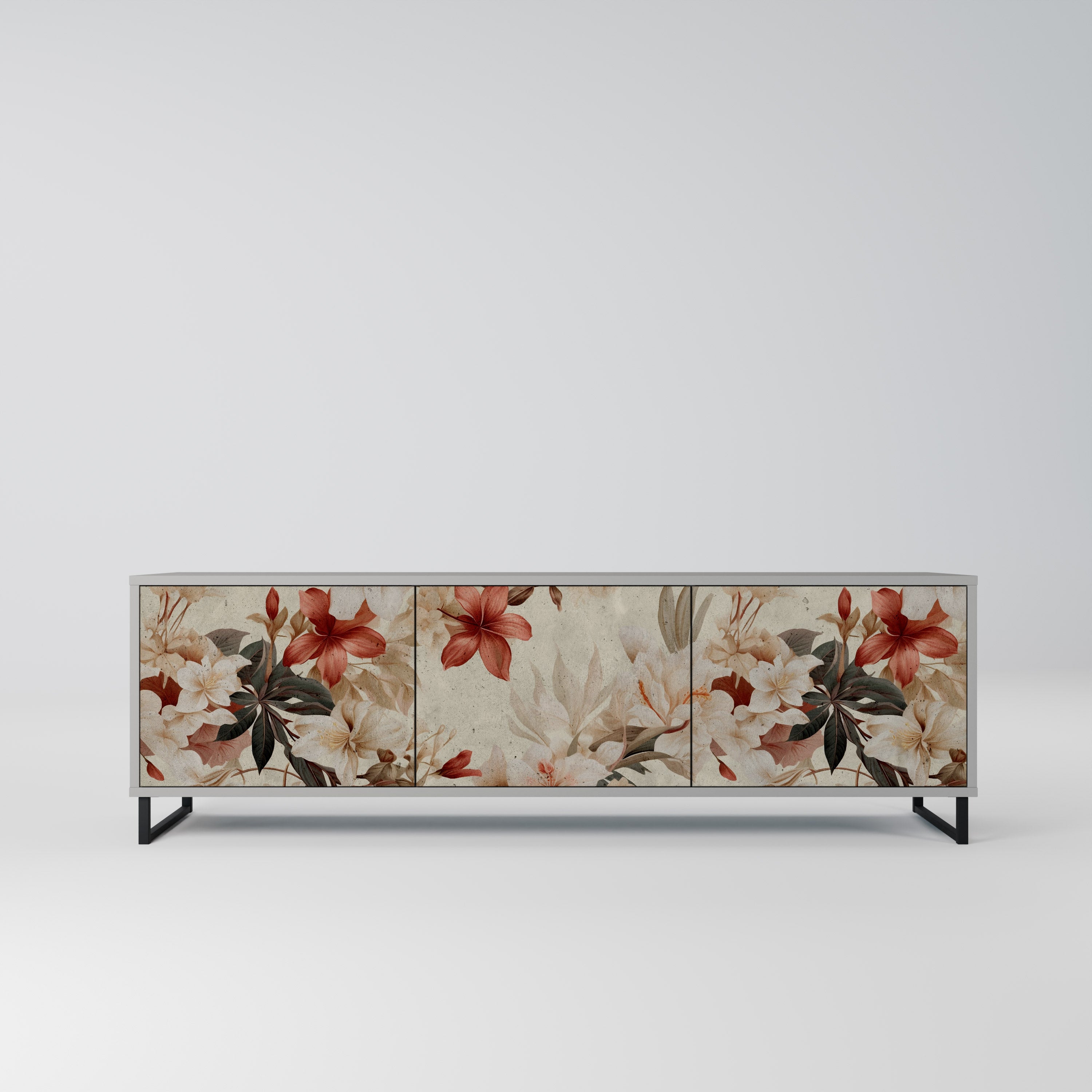 PETAL HARMONY 3-dörrars TV-bänk i grå finish