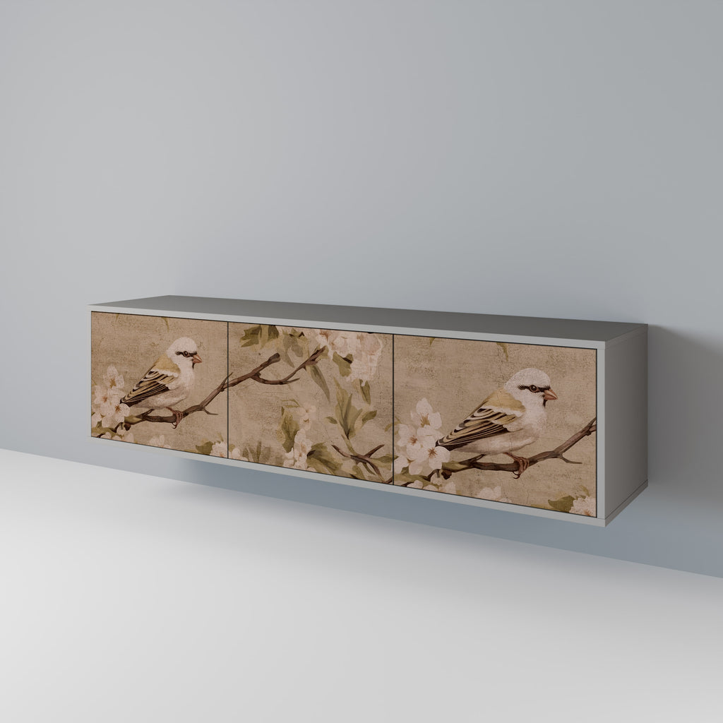 PETAL DISTINGUISH 3-dörrars TV-bänk i grå finish