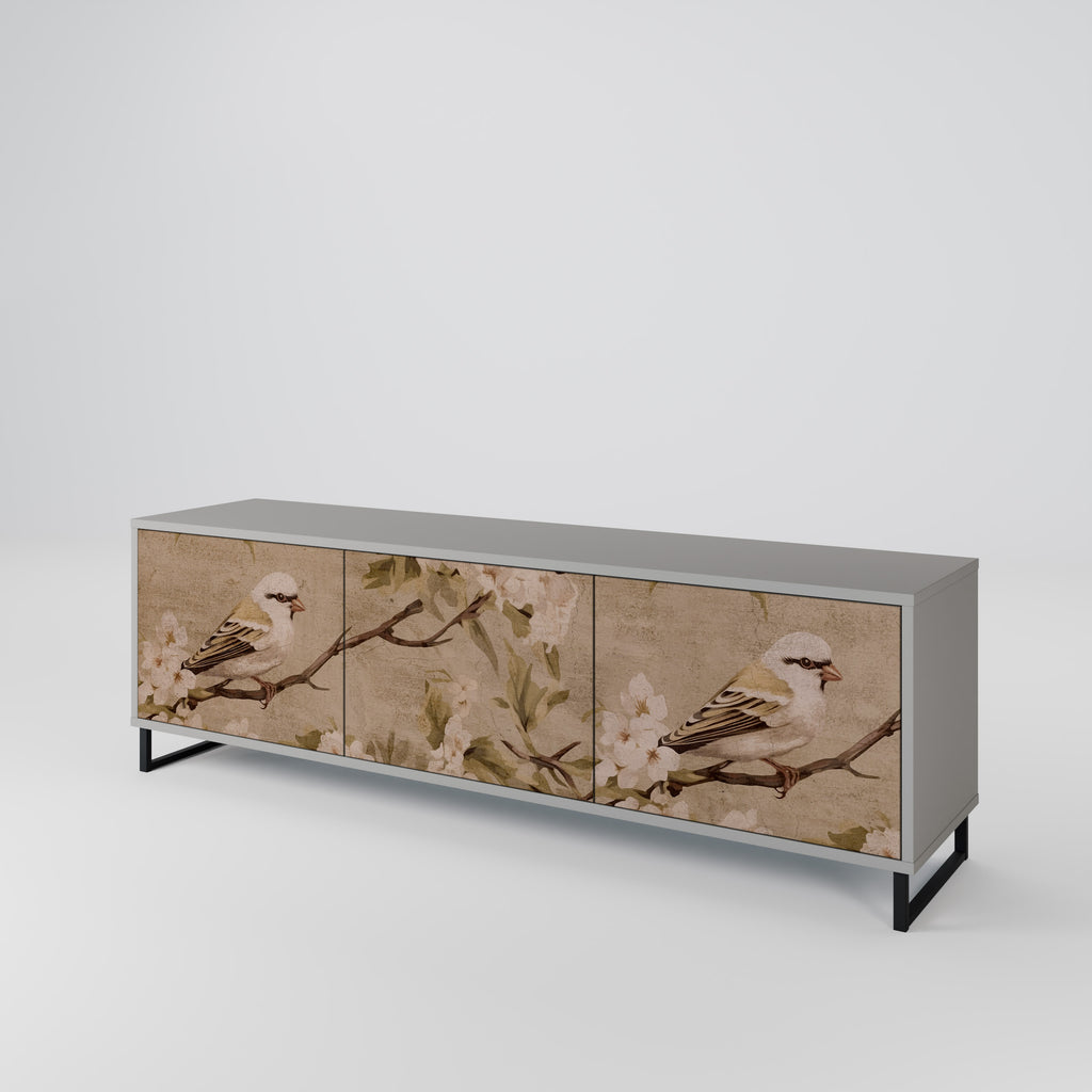 PETAL DISTINGUISH 3-dörrars TV-bänk i grå finish