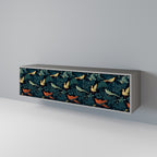 FOWL ORNAMENT 3-dörrars TV-bänk i grå finish