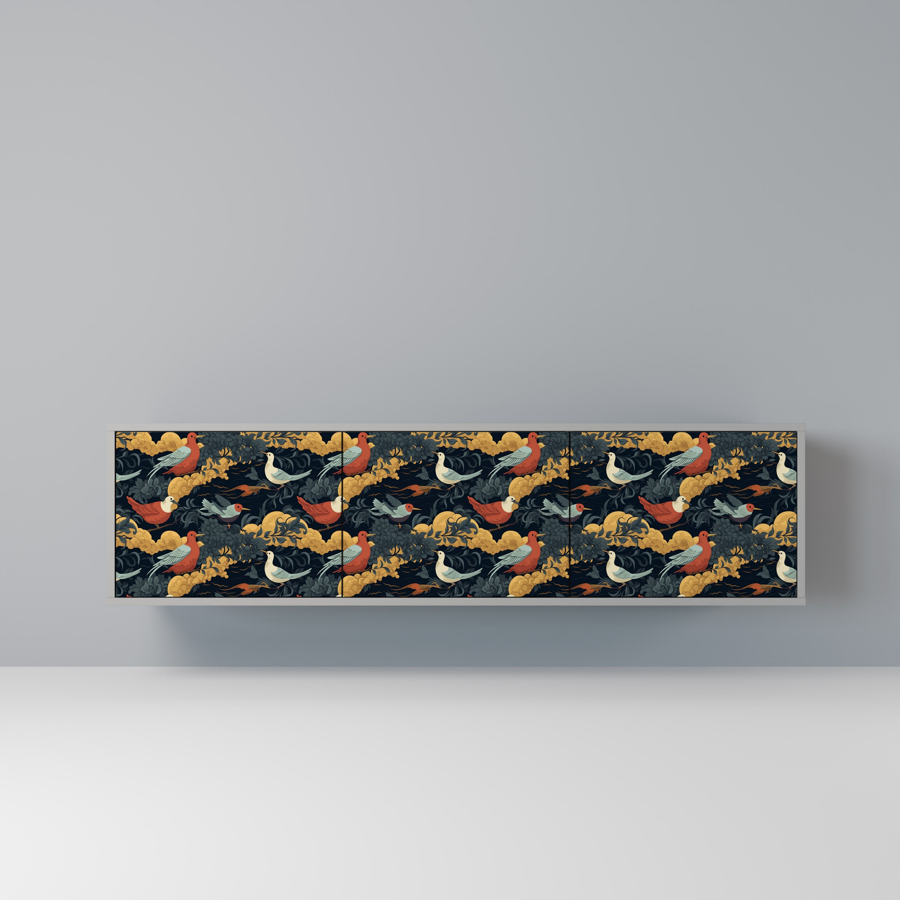 FOWLY DAZE 3-dörrars TV-bänk i grå finish