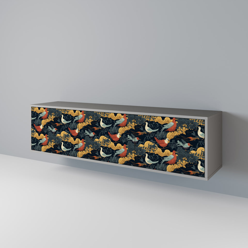 FOWLY DAZE 3-dörrars TV-bänk i grå finish