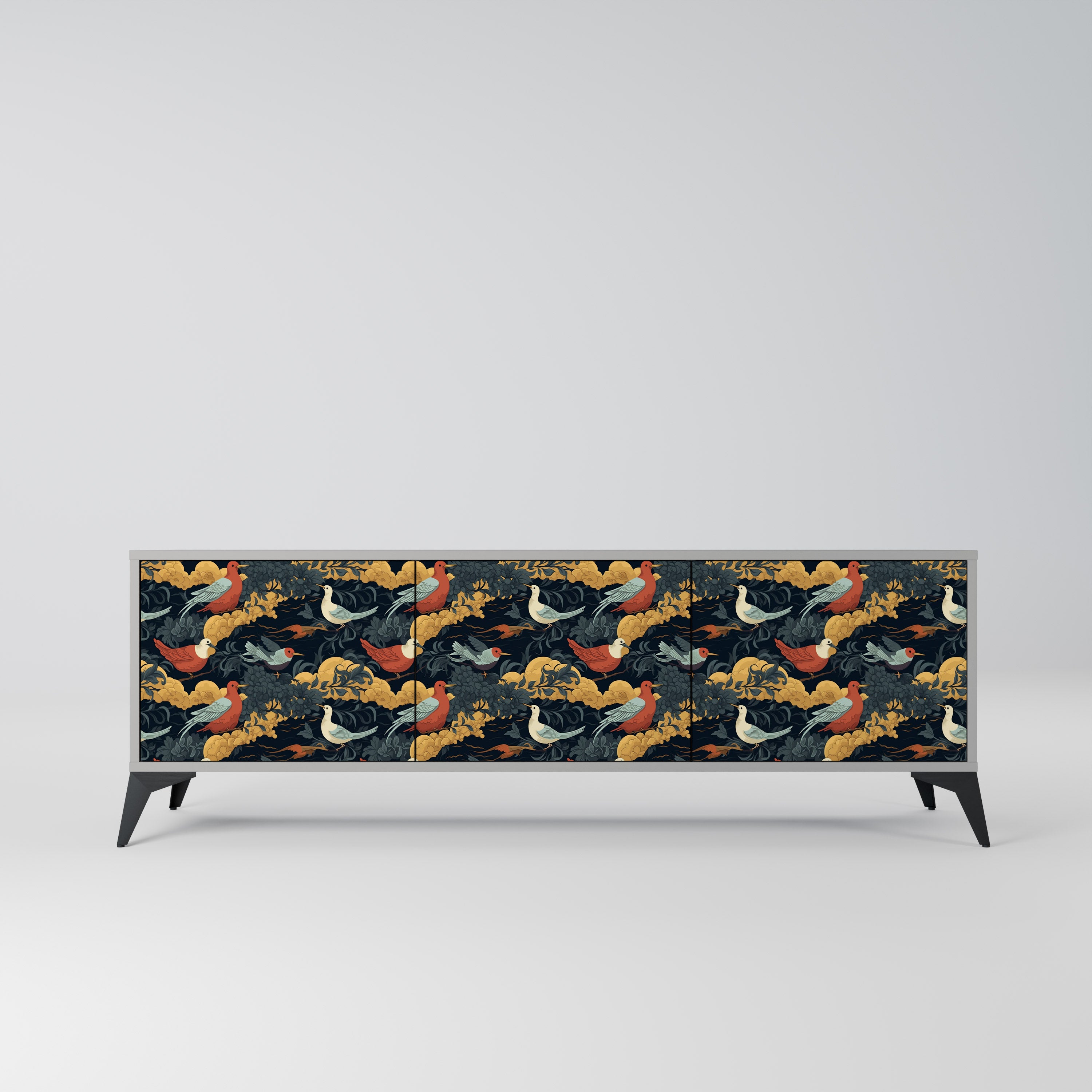 FOWLY DAZE 3-dörrars TV-bänk i grå finish