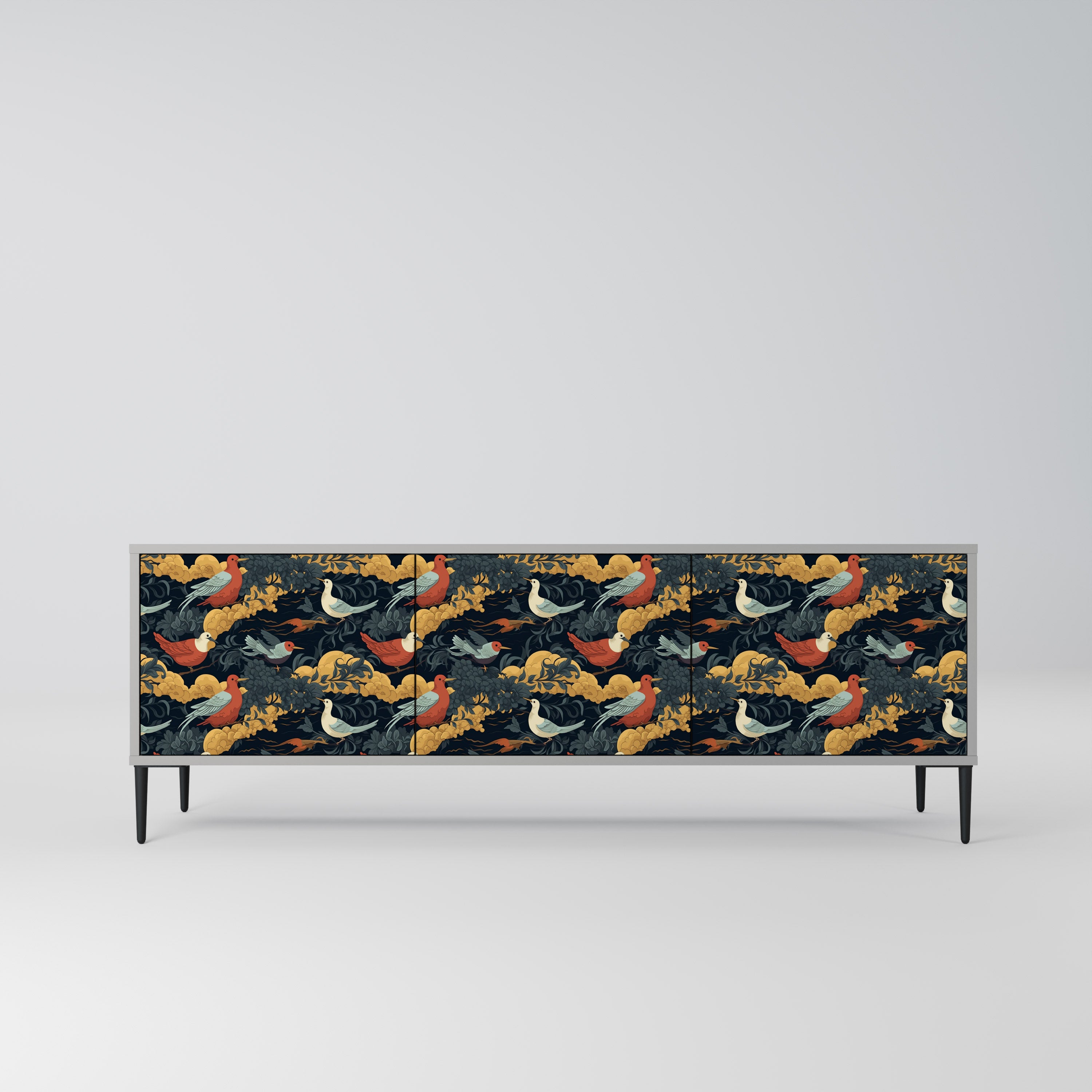 FOWLY DAZE 3-dörrars TV-bänk i grå finish