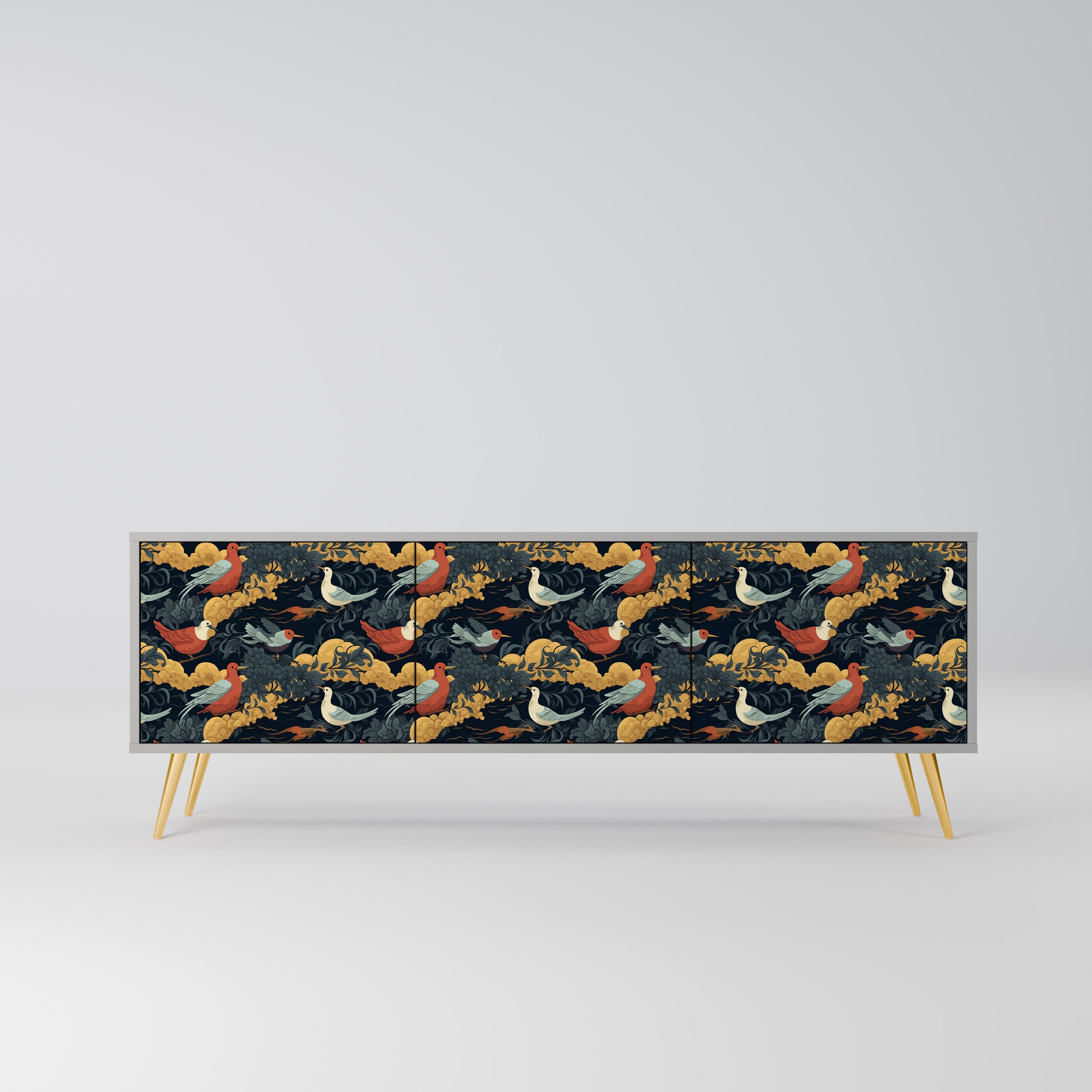 FOWLY DAZE 3-dörrars TV-bänk i grå finish