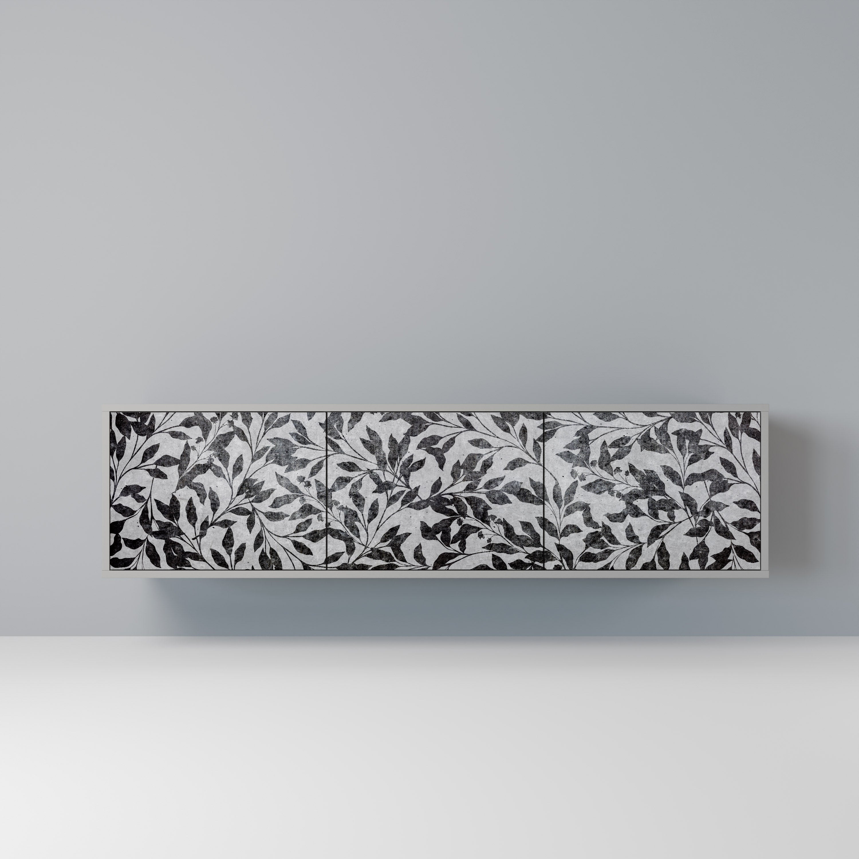 CHARCOAL SPROUT 3-dörrars TV-bänk i grå finish